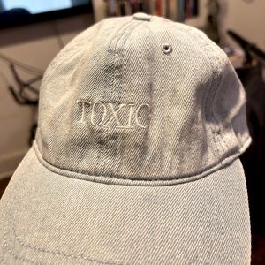 Denim Britney Spears Cap reading TOXIC From museum in LA. One Size.